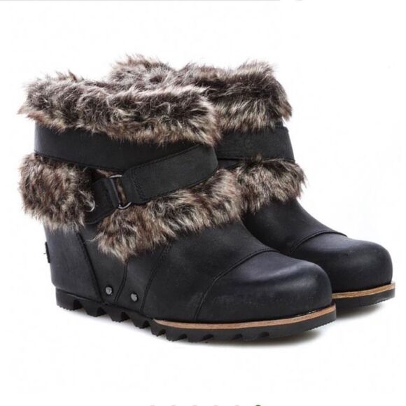 Sorel Joan of Arctic leather wedge heel boots women’s shoe size 7.5 - Picture 1 of 11